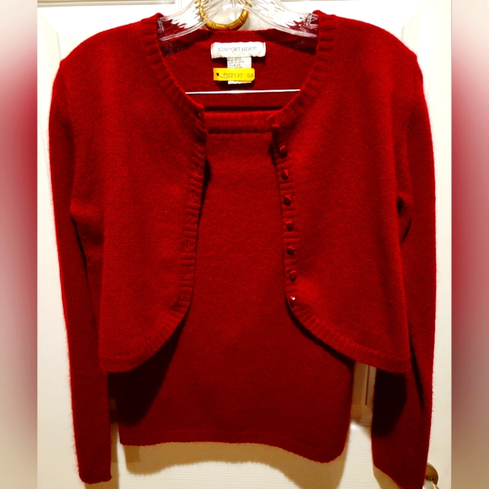 Angora and lambswool sweater set